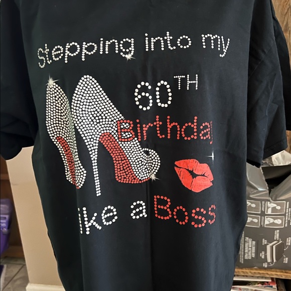 Fruit of the Loom Tops - Fruit of the Loom Black Tee with Red and White Design